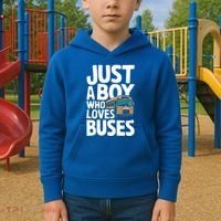 Bus Just A Who Loves Buses Cool Gift Kids Hoodie thumb 2