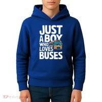 Bus Just A Who Loves Buses Cool Gift Kids Hoodie thumb 4