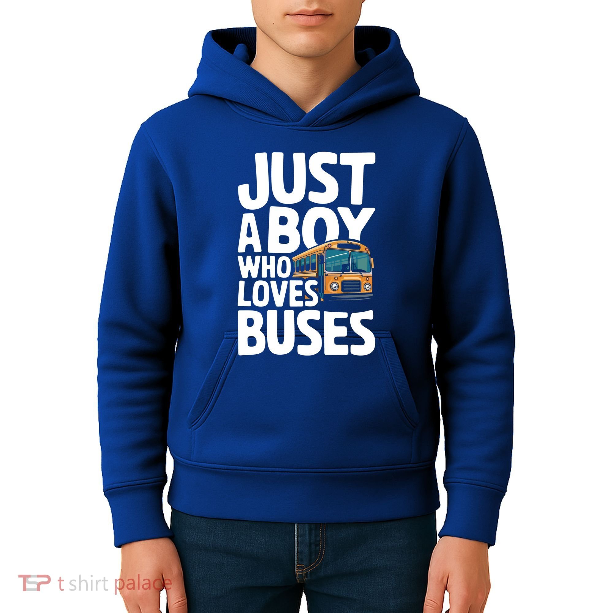 Bus Just A Who Loves Buses Cool Gift Kids Hoodie