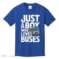 Bus Just A Who Loves Buses Cool Gift Kids T-Shirt thumb 0