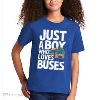 Bus Just A Who Loves Buses Cool Gift Kids T-Shirt thumb 2
