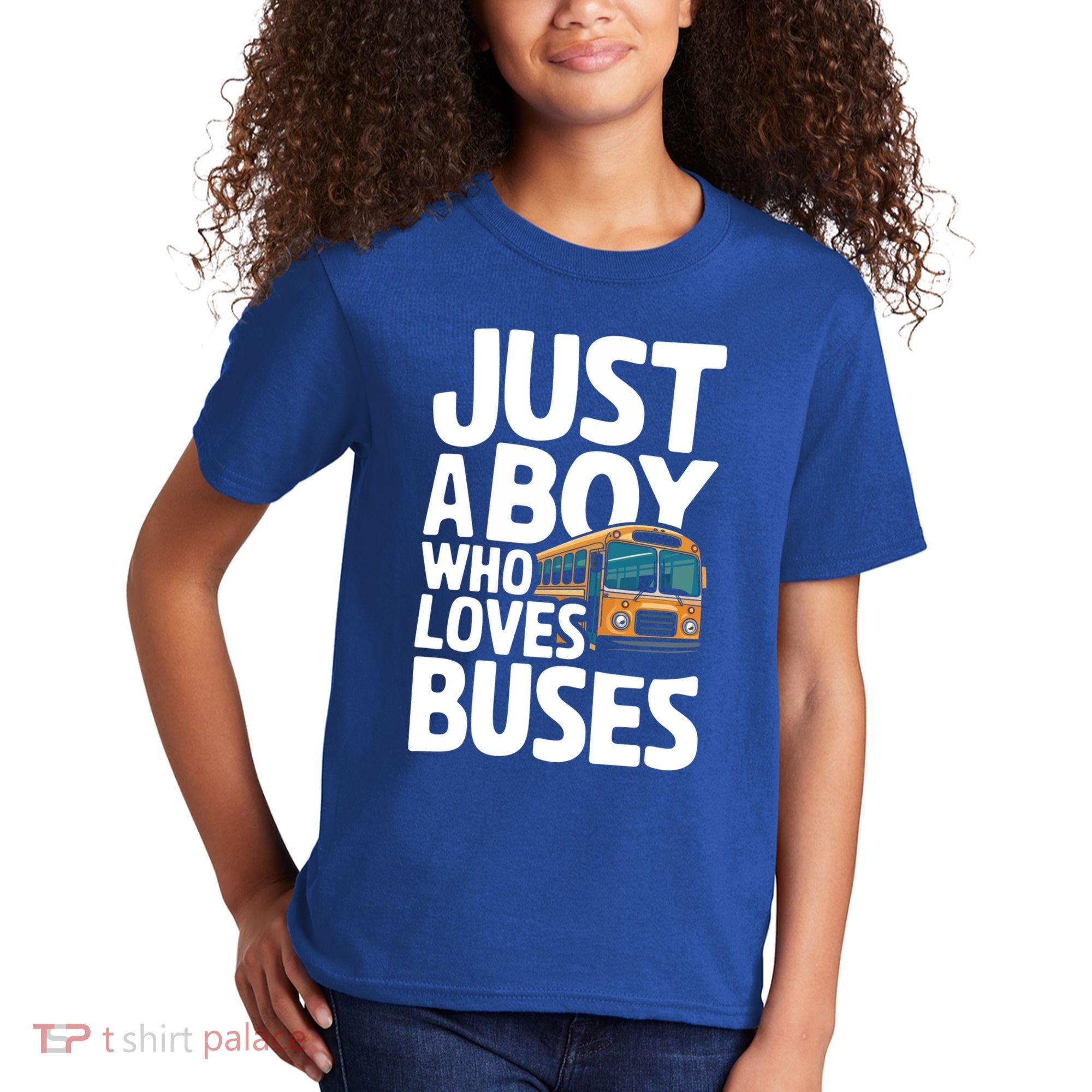 Bus Just A Who Loves Buses Cool Gift Kids T-Shirt