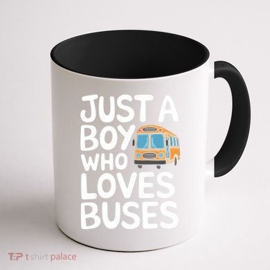 Bus Just A Who Loves Buses Gift Coffee Mug back