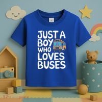 Bus Just A Who Loves Buses Gift Toddler T-Shirt thumb 3