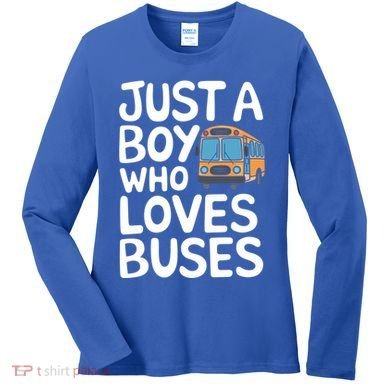 Bus Just A Who Loves Buses Gift Women's Long Sleeve Shirt