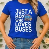 Bus Just A Who Loves Buses Gift Women's T-Shirt thumb 2
