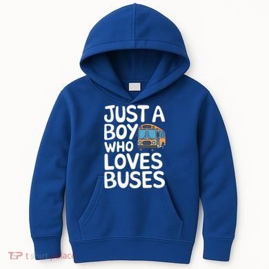 Bus Just A Who Loves Buses Gift Kids Hoodie