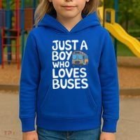Bus Just A Who Loves Buses Gift Kids Hoodie thumb 3