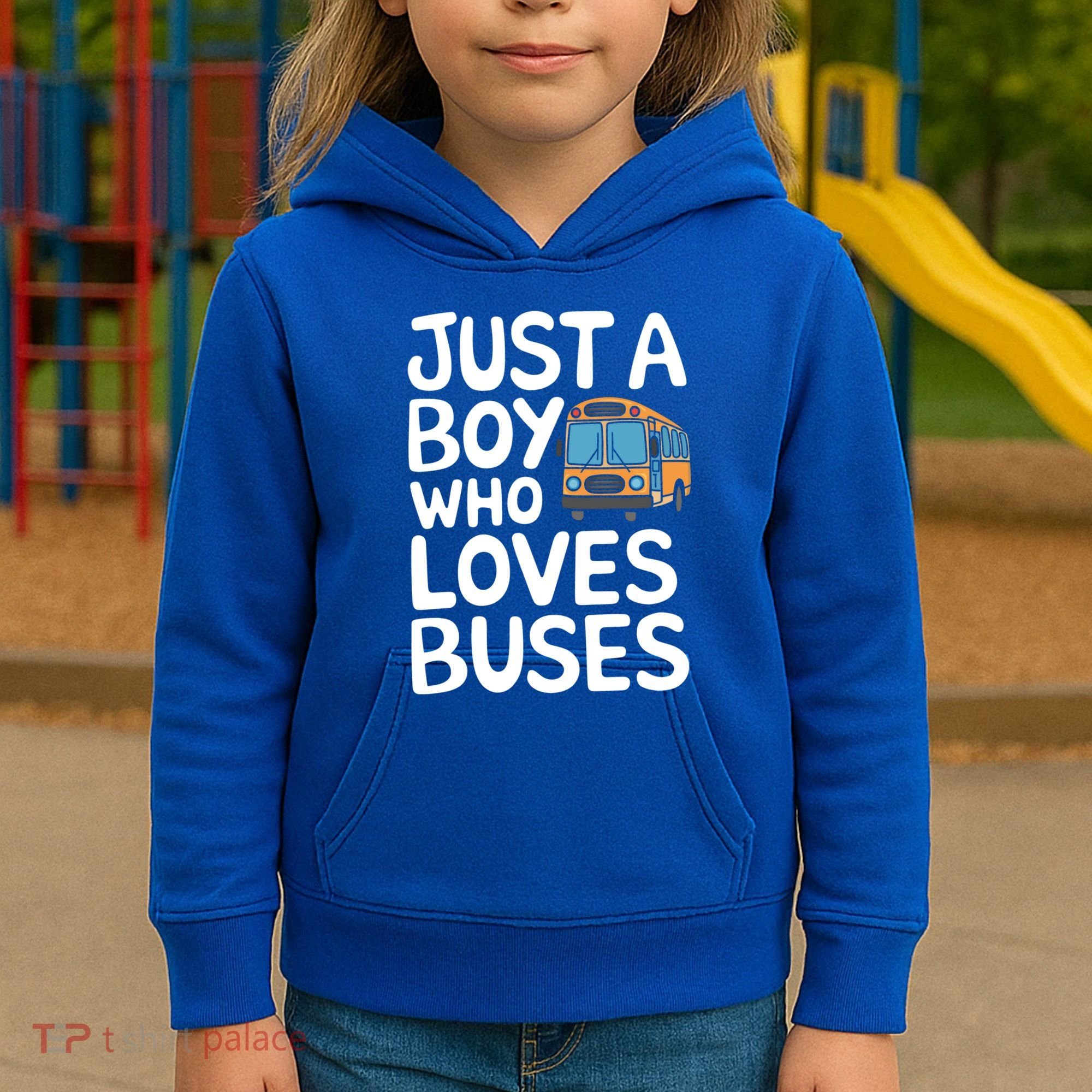 Bus Just A Who Loves Buses Gift Kids Hoodie
