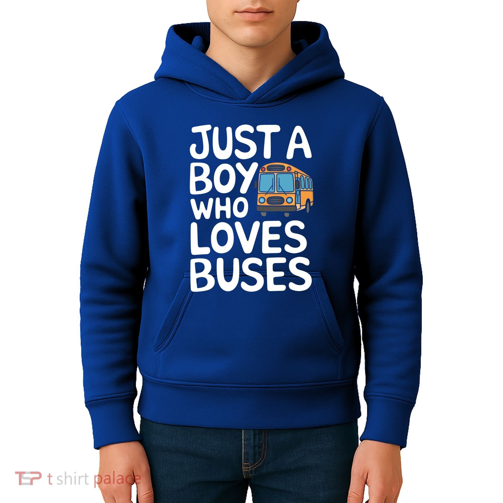 Bus Just A Who Loves Buses Gift Kids Hoodie