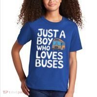 Bus Just A Who Loves Buses Gift Kids T-Shirt thumb 2