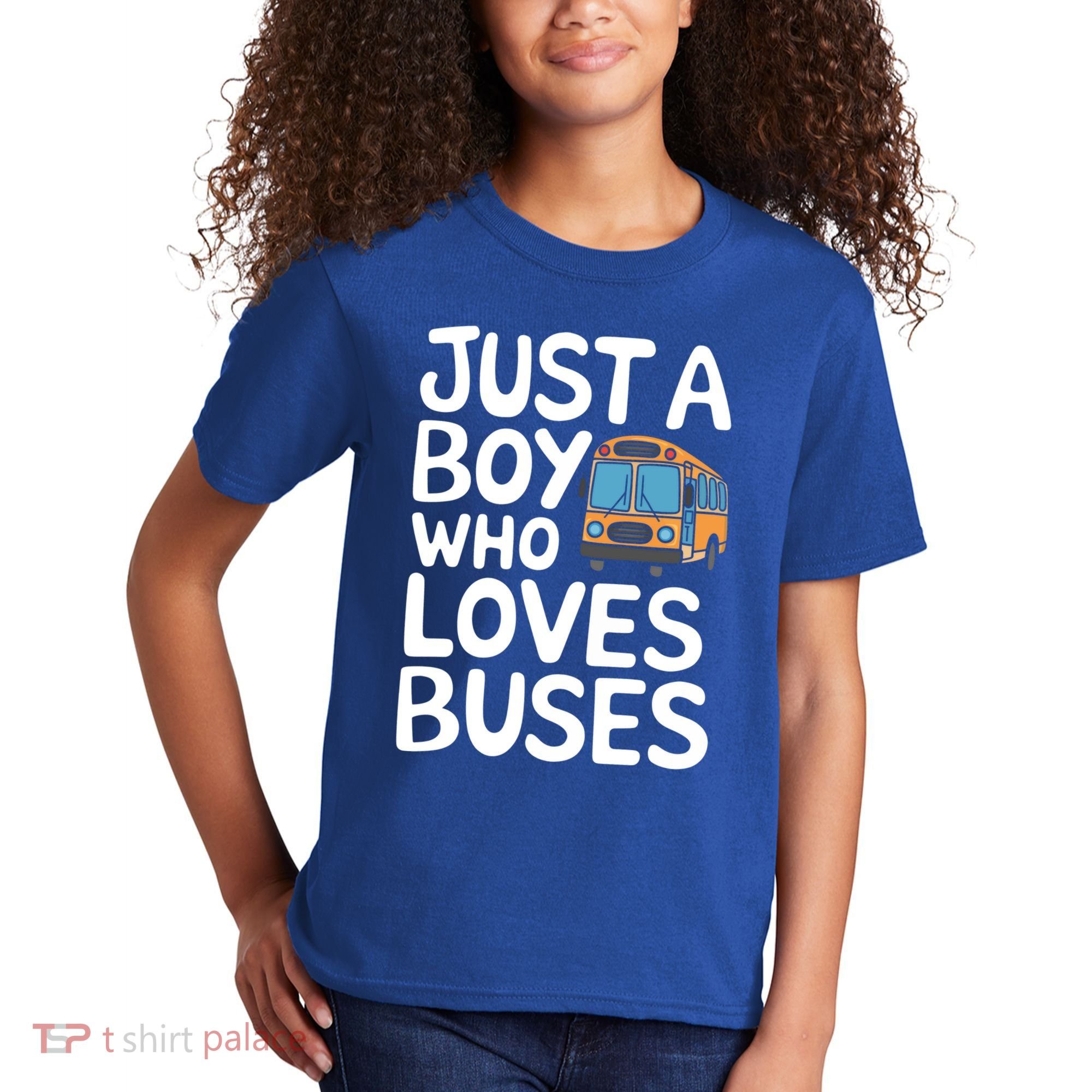 Bus Just A Who Loves Buses Gift Kids T-Shirt