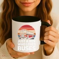 Bus Just A Who Loves Buses Cool Gift Coffee Mug thumb 3
