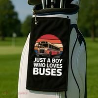 Bus Just A Who Loves Buses Cool Gift Golf Towel thumb 2