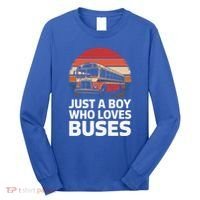 Bus Just A Who Loves Buses Cool Gift Long Sleeve Shirt thumb 0