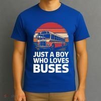 Bus Just A Who Loves Buses Cool Gift T-Shirt thumb 3