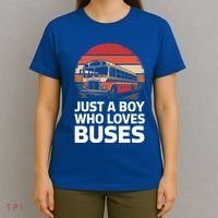 Bus Just A Who Loves Buses Cool Gift T-Shirt thumb 4
