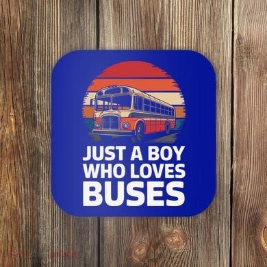 Bus Just A Who Loves Buses Cool Gift Coaster