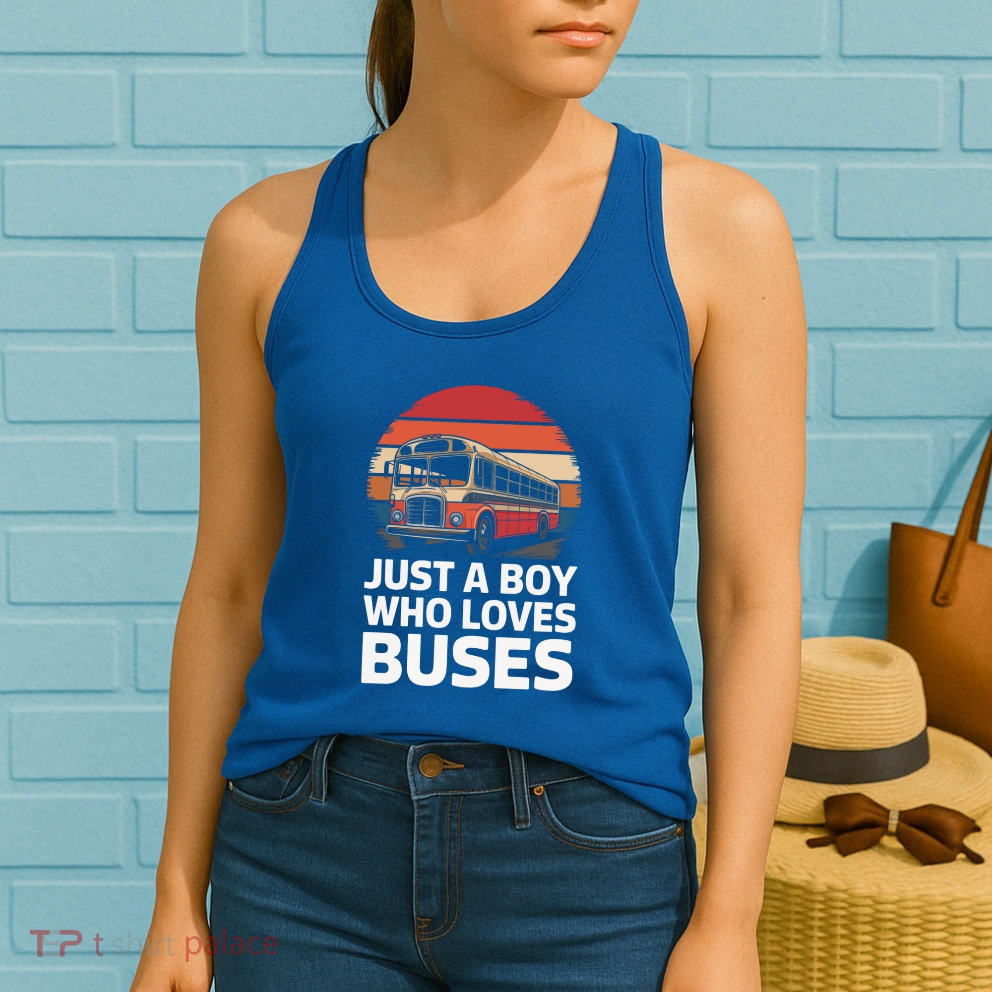Bus Just A Who Loves Buses Cool Gift Women's Tank Top