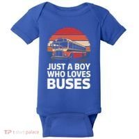 Bus Just A Who Loves Buses Cool Gift Baby Bodysuit thumb 0