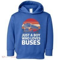 Bus Just A Who Loves Buses Cool Gift Toddler Hoodie thumb 0