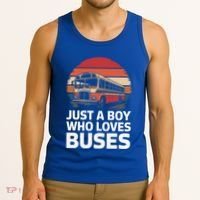 Bus Just A Who Loves Buses Cool Gift Tank Top thumb 3