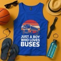 Bus Just A Who Loves Buses Cool Gift Tank Top thumb 4