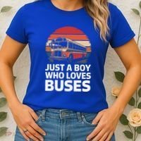 Bus Just A Who Loves Buses Cool Gift Women's T-Shirt thumb 2