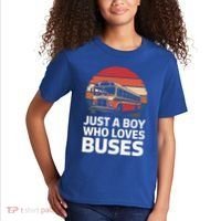 Bus Just A Who Loves Buses Cool Gift Kids T-Shirt thumb 2