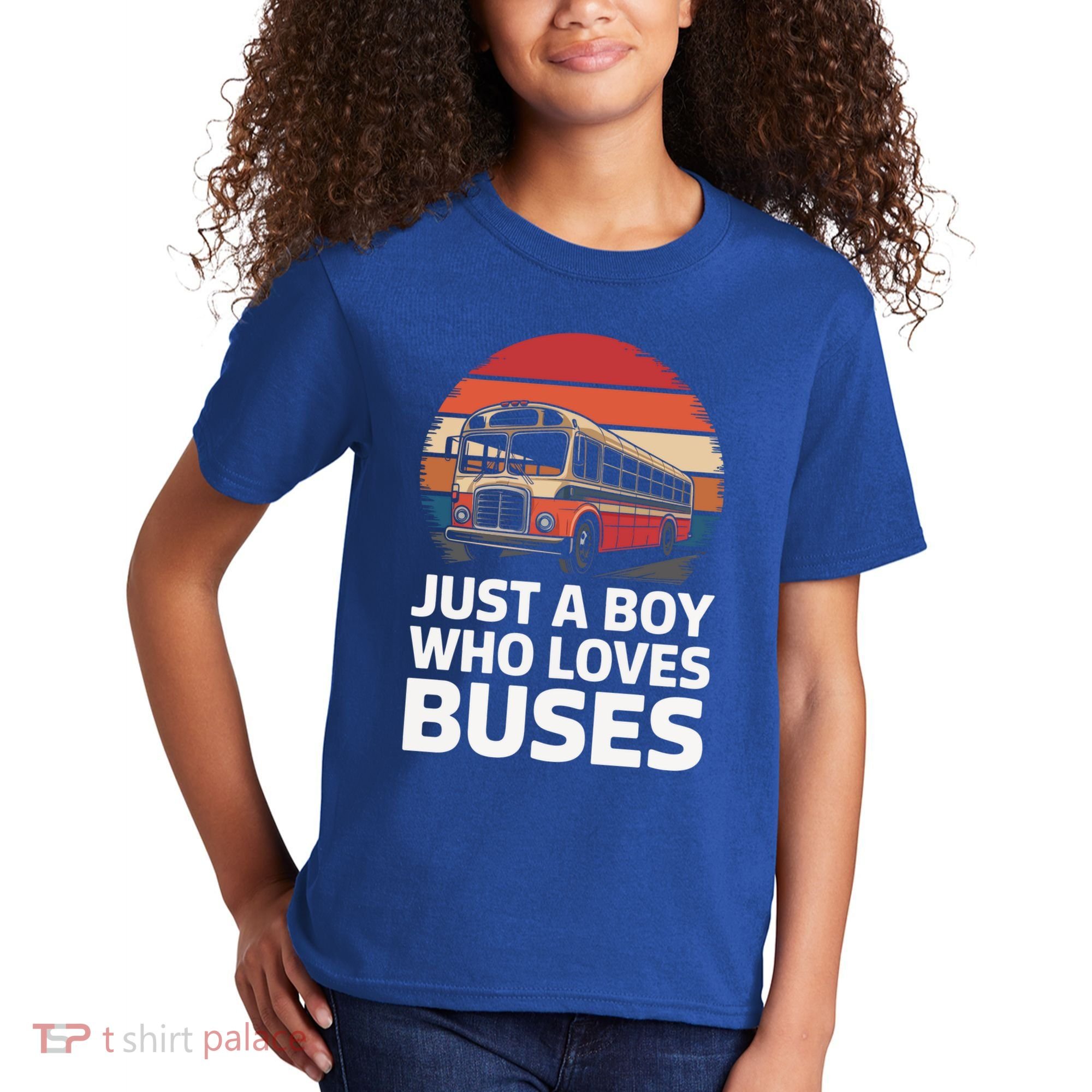 Bus Just A Who Loves Buses Cool Gift Kids T-Shirt