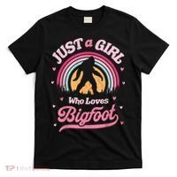 Bigfoot Just A Girl Who Loves Sasquatch Funny Retro Vintage T-Shirt thumb 0
