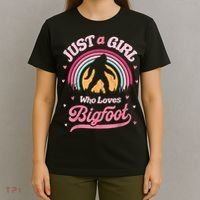 Bigfoot Just A Girl Who Loves Sasquatch Funny Retro Vintage T-Shirt thumb 4