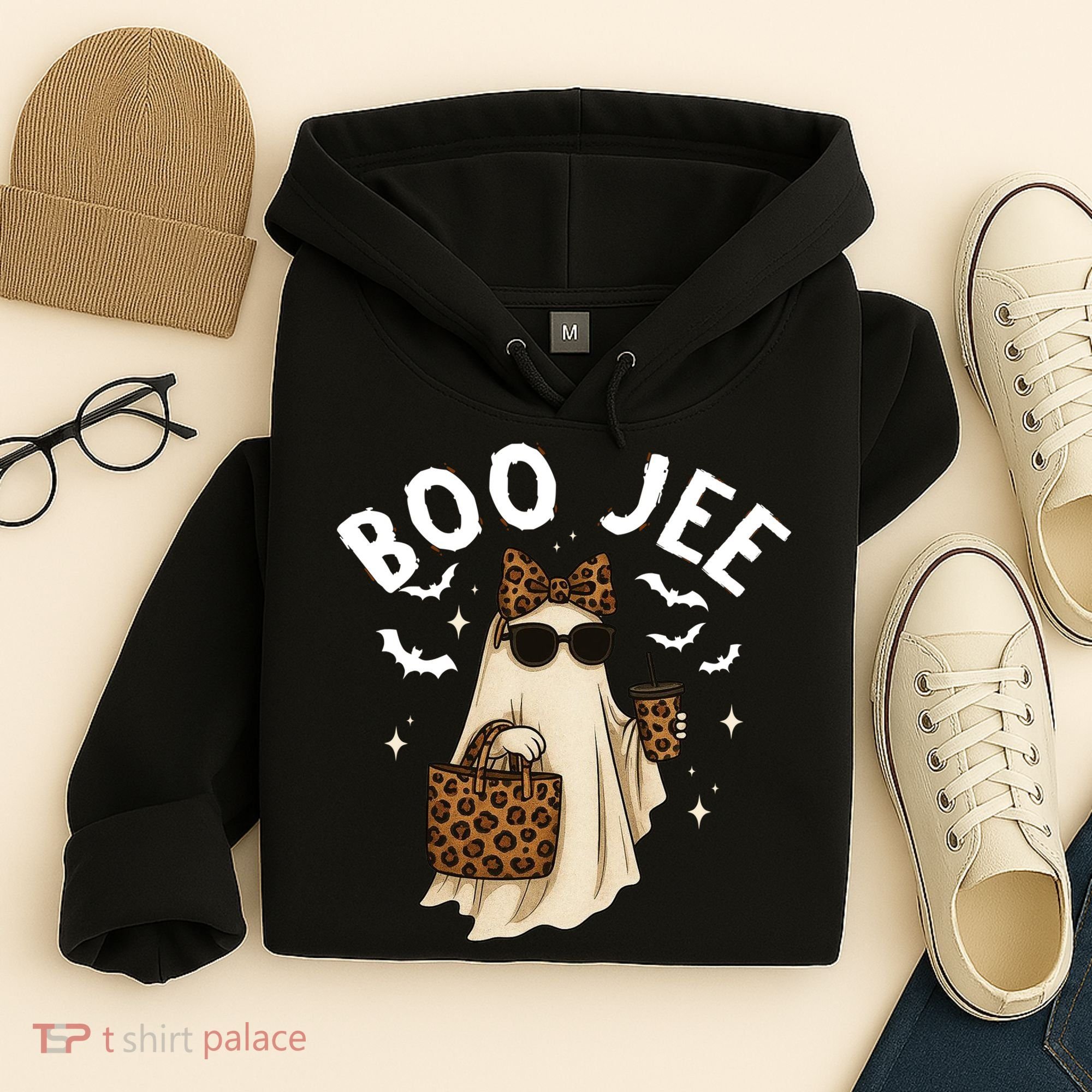 Boo JEE Boujee Ghost Halloween October Vibes Hoodie