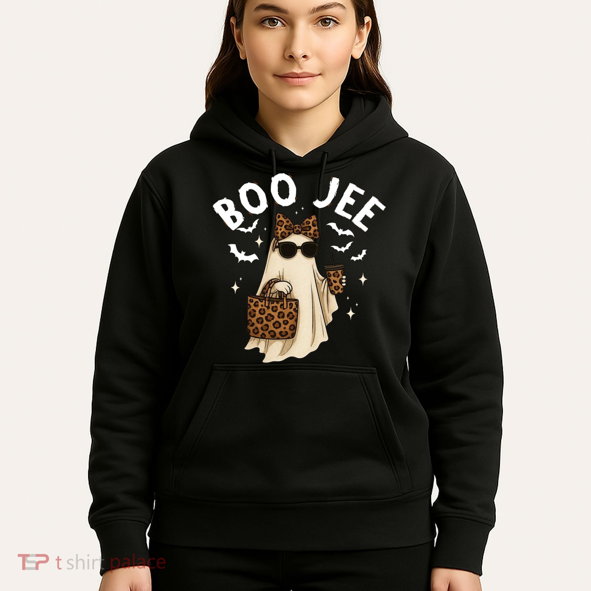 Boo JEE Boujee Ghost Halloween October Vibes Hoodie