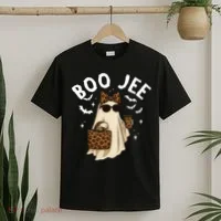 Boo JEE Boujee Ghost Halloween October Vibes T-Shirt thumb 2