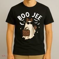 Boo JEE Boujee Ghost Halloween October Vibes T-Shirt thumb 3