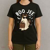 Boo JEE Boujee Ghost Halloween October Vibes T-Shirt thumb 4