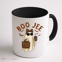 Boo JEE Boujee Ghost Halloween October Vibes Coffee Mug thumb 1