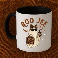 Boo JEE Boujee Ghost Halloween October Vibes Coffee Mug thumb 2