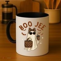 Boo JEE Boujee Ghost Halloween October Vibes Coffee Mug thumb 4