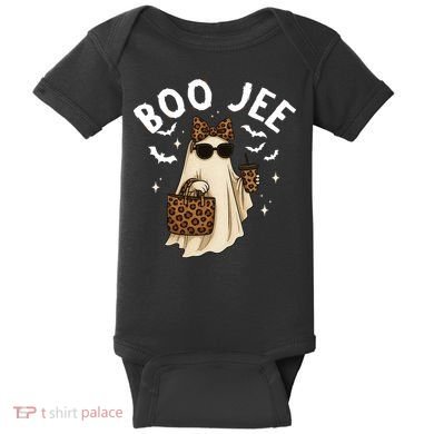 Boo JEE Boujee Ghost Halloween October Vibes Baby Bodysuit