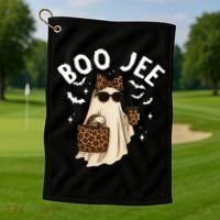 Boo JEE Boujee Ghost Halloween October Vibes Golf Towel thumb 1