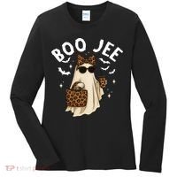 Boo JEE Boujee Ghost Halloween October Vibes Women's Long Sleeve Shirt thumb 0