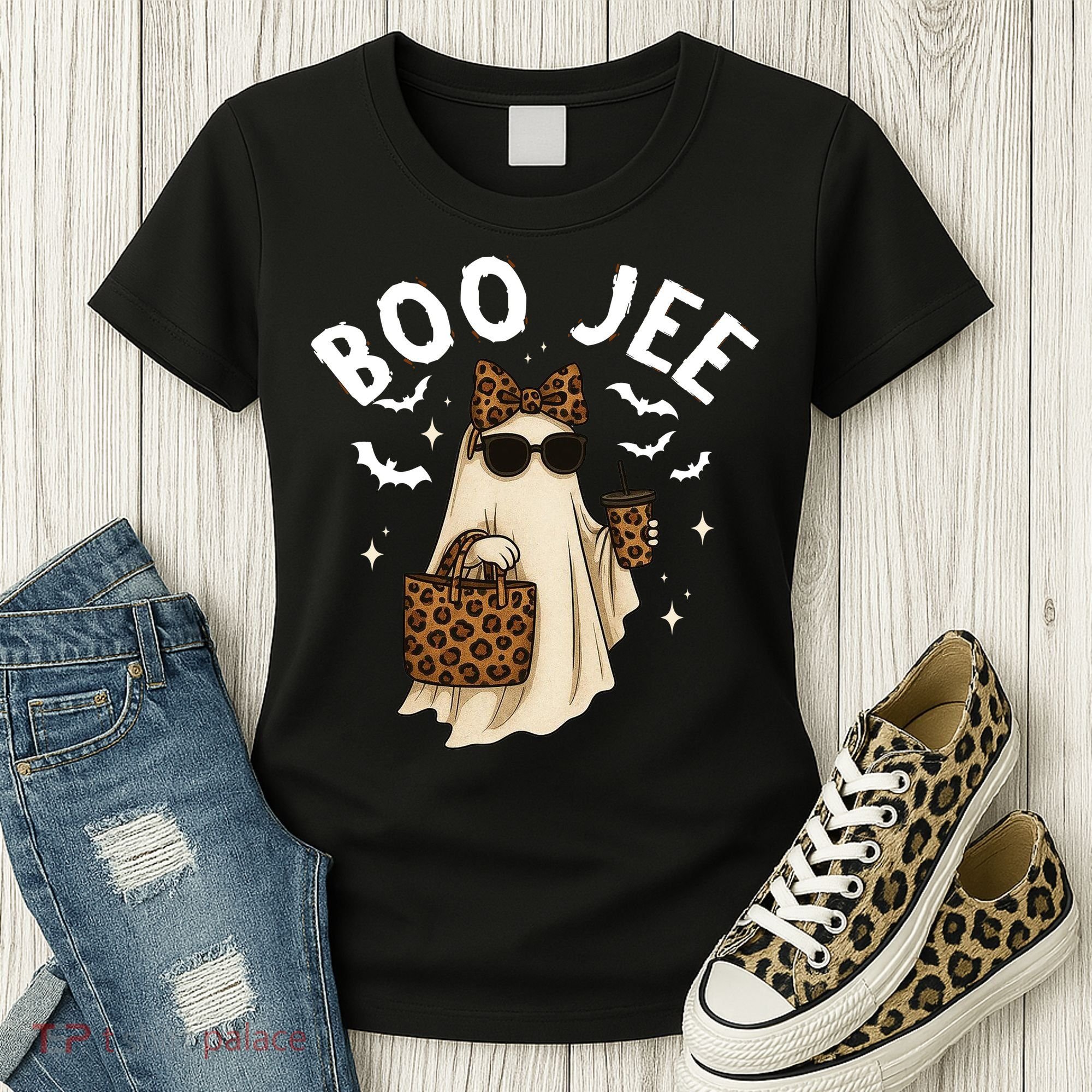 Boo JEE Boujee Ghost Halloween October Vibes Women's T-Shirt