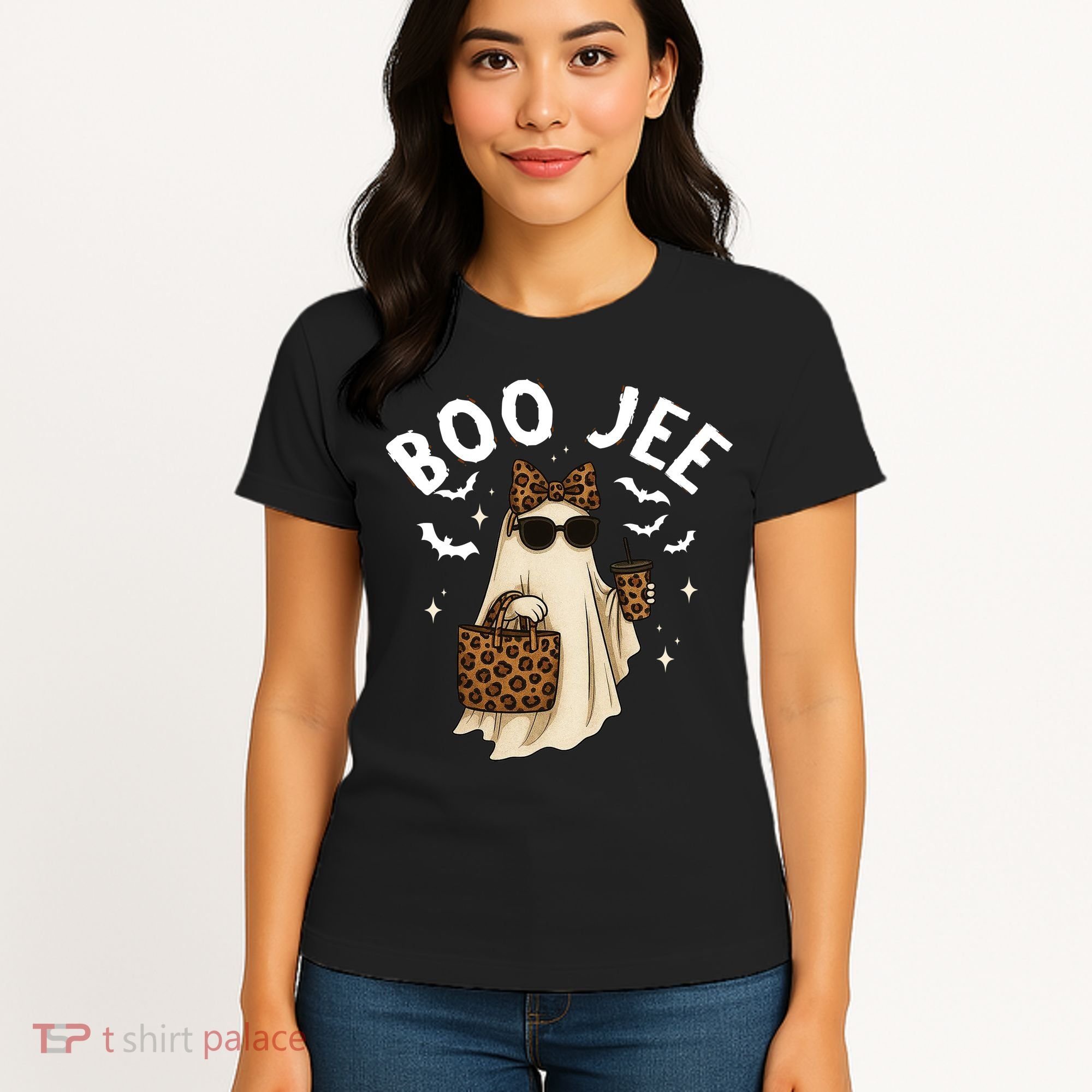 Boo JEE Boujee Ghost Halloween October Vibes Women's T-Shirt