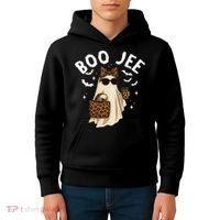 Boo JEE Boujee Ghost Halloween October Vibes Kids Hoodie thumb 4