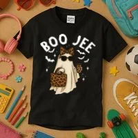 Boo JEE Boujee Ghost Halloween October Vibes Kids T-Shirt thumb 3