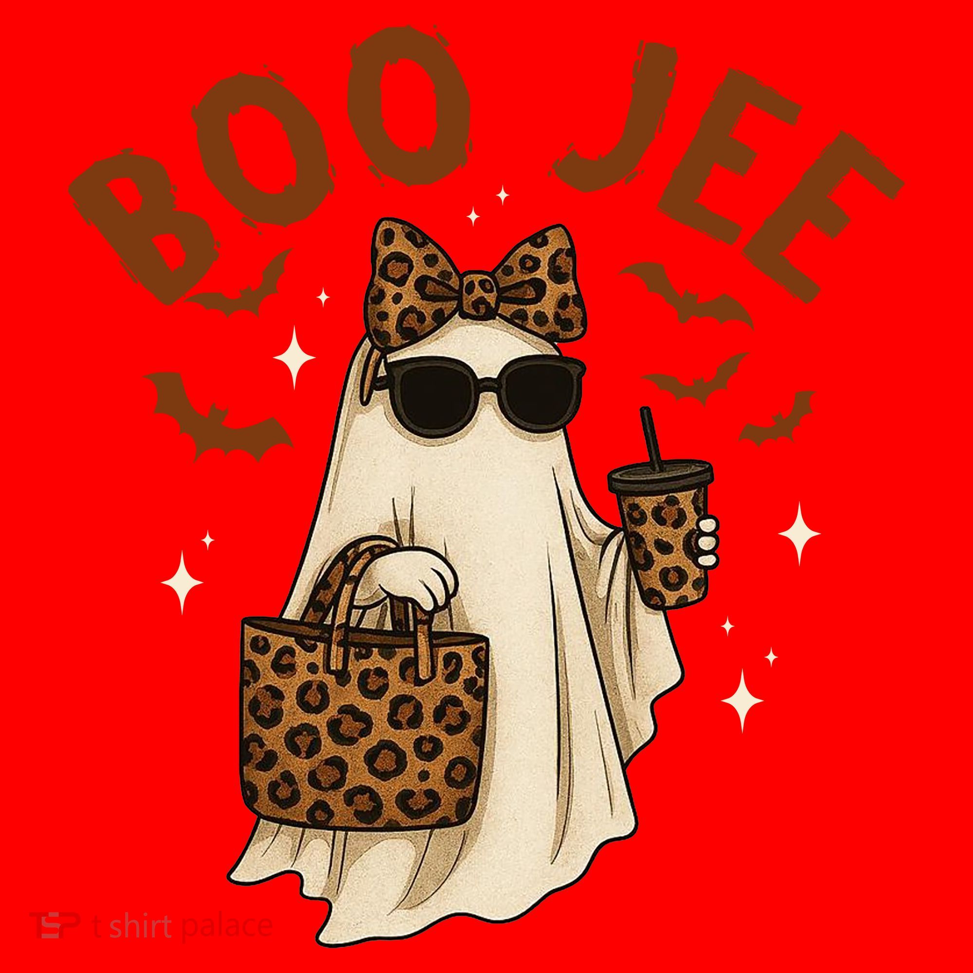 Boo JEE Boujee Ghost Halloween October Vibes Santa Hat