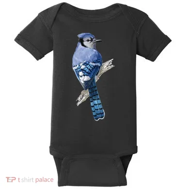 Blue Jay Bird Baby Bodysuit