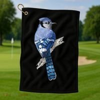 Blue Jay Bird Golf Towel thumb 1